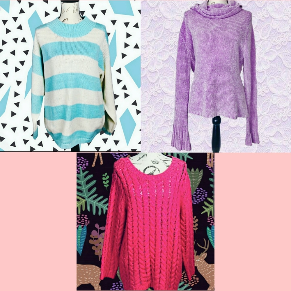 *SOLD* 3 cozy sweaters bundle